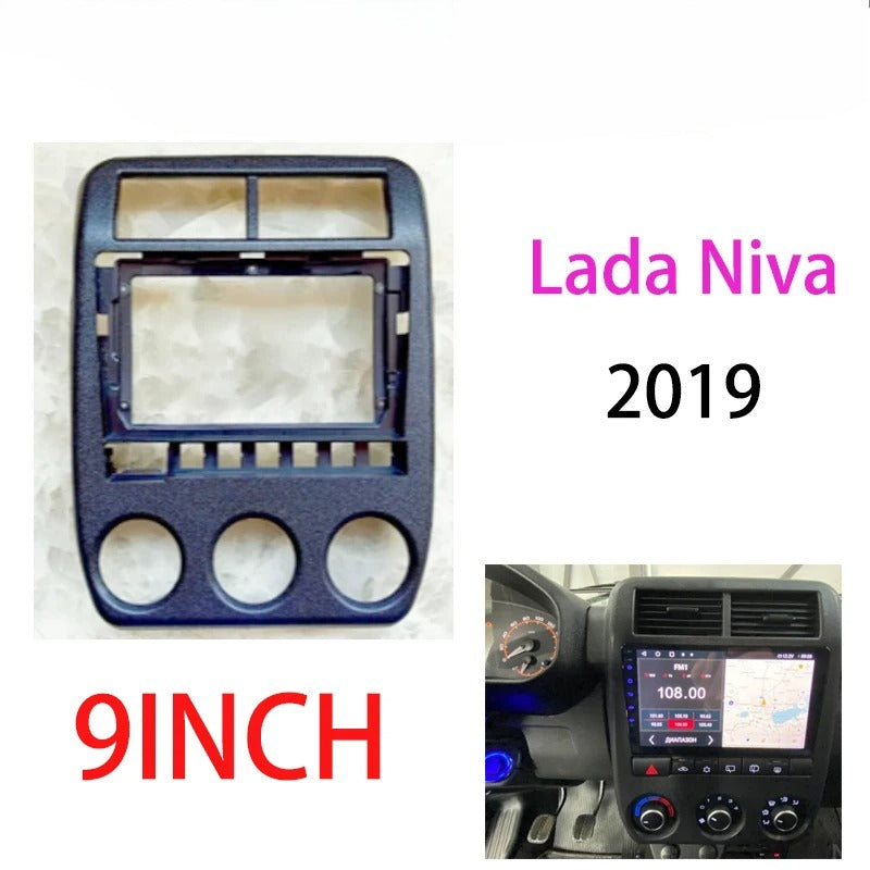 2 Din 9 Inch Car Radio Fascia Frame special for Lada Niva 2019 Dashboard Mount Kit Car Accessory