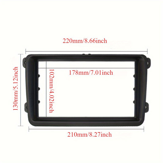 Double DIN Car Radio Fascia for VW, Skoda, Seat car Radio frame fascia auto frame Dash Kit, Easy Installation, Compatible with Caddy, Touran, Passat, Tiguan More