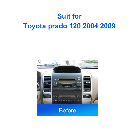 2 Din Car radio 9'' Face Frame For Toyota Land Cruiser Prado 120 2002-2009 Center Control Fascia Stereo Panel Dash Kit