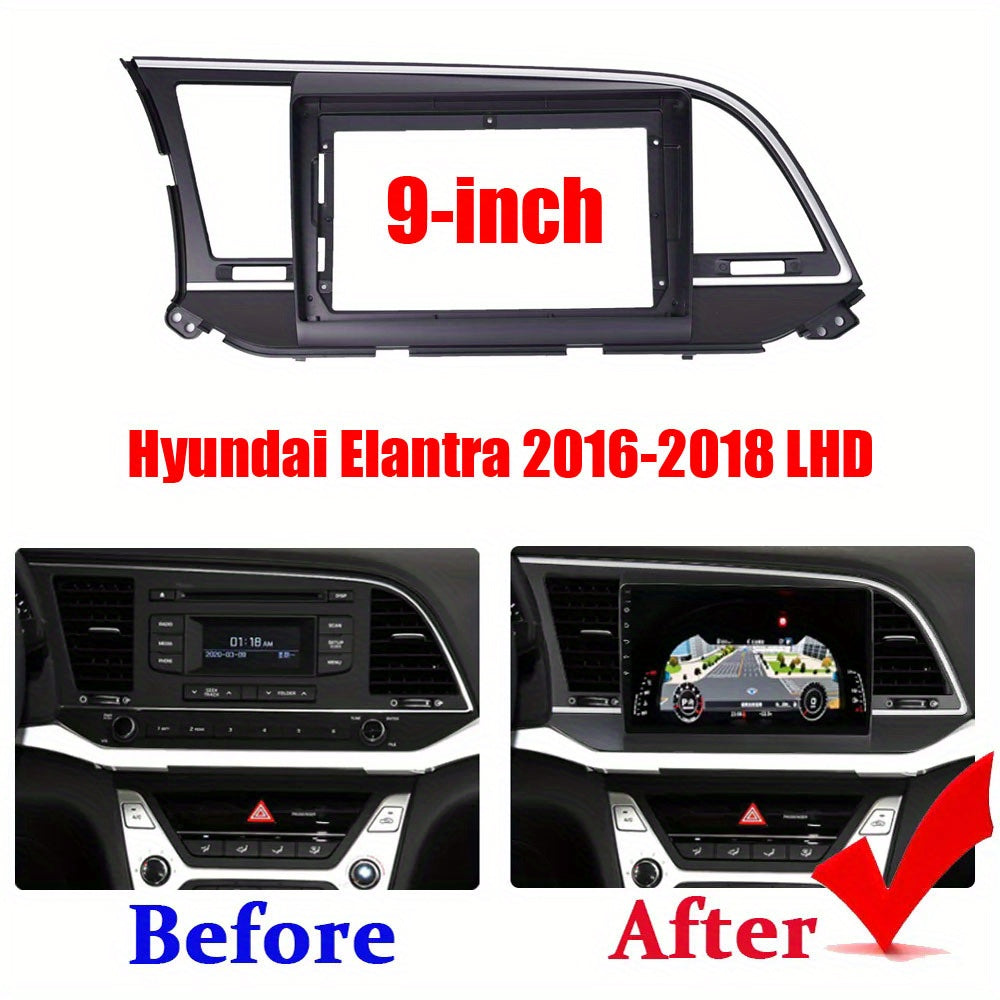 9 inch Car Radio Frame Fascia For Hyundai Elantra 2016 2017 2018 auto Dash Trim Kits Panel car Radio Multimedia Dash Kit frame