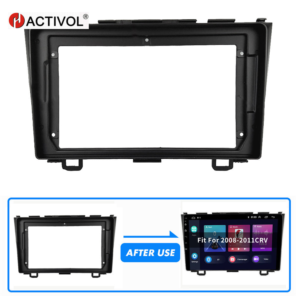 Car Stereo Radio Fascia for Honda CRV 2008 2009 2010 2011 GPS Navigation Frame Replacement Fitting Kit Face Plate Accessories