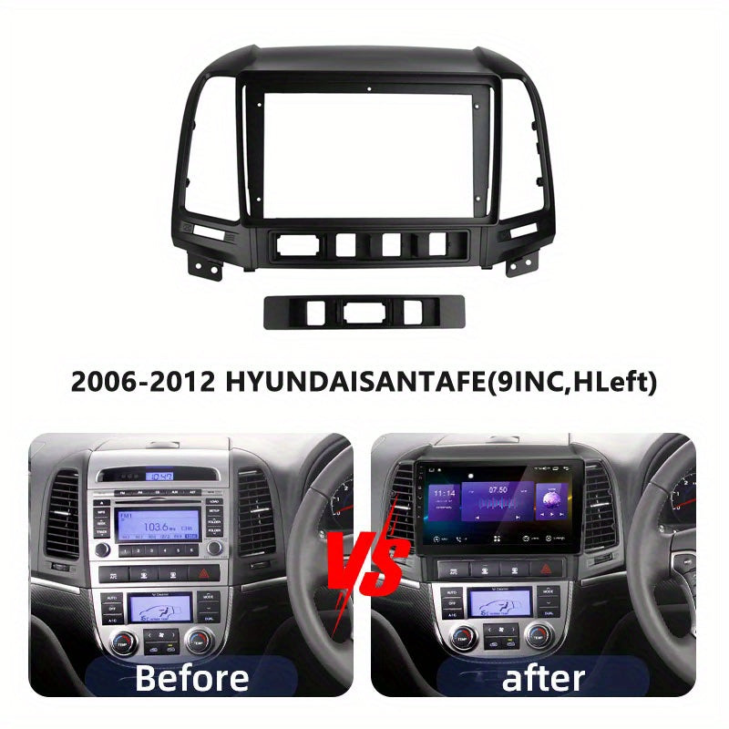 9 inch Car Radio Frame Fascia For HYUNDAI SANTAFE 2006-2012 Left Hand Drive auto Dash Trim Kits Panel car Radio Multimedia Dash Kit frame