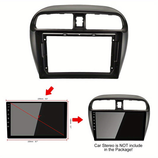 9 inch Car Radio Frame Fascia For Mitsubishi Mirage 2012-2018 auto Dash Trim Kits Panel car Radio Multimedia Dash Kit frame