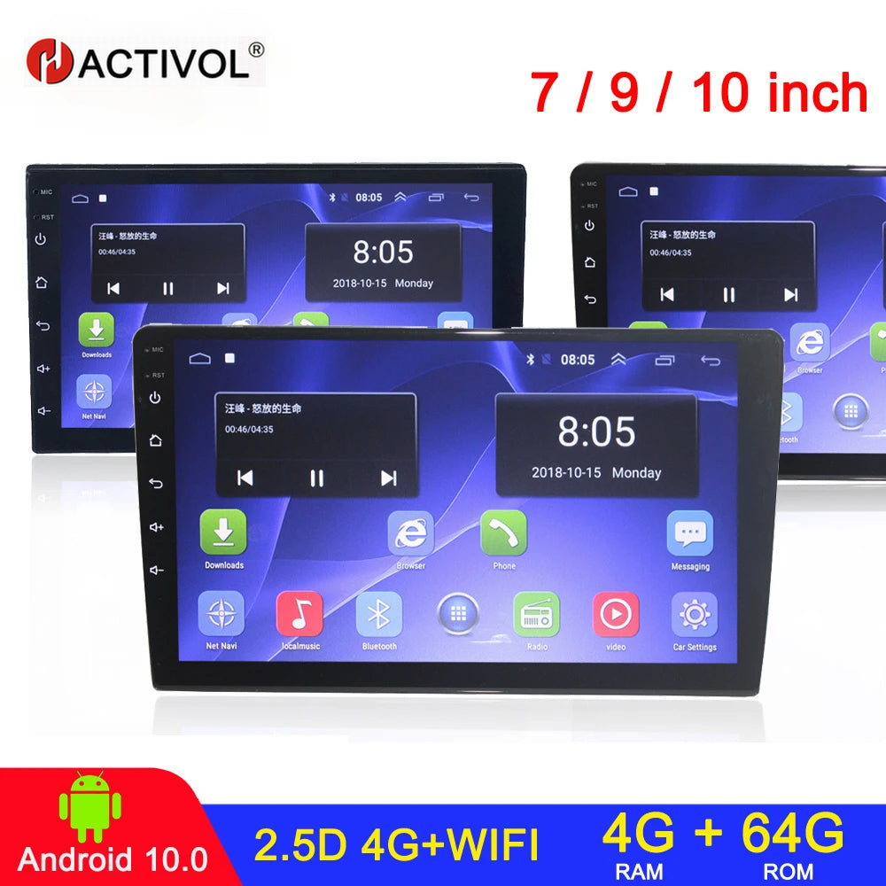 Radio de coche Android 2 DIN, 7, 9 y 10 pulgadas, estéreo, GPS, WIFI, Bluetooth, CarPlay, para Toyota, Volkswagen, Hyundai, Kia, Nissan, Honda y Lada.