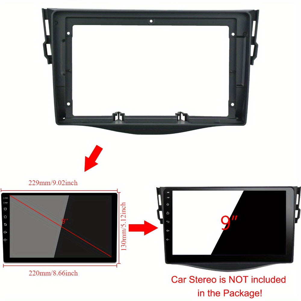 1din Car Radio Fascia For TOYOTA RAV4 2007-2012 9 Inch Fit Car Radio Dvd Frame Kits Audio Fitting Adaptor Panel In-dash Mount Installation