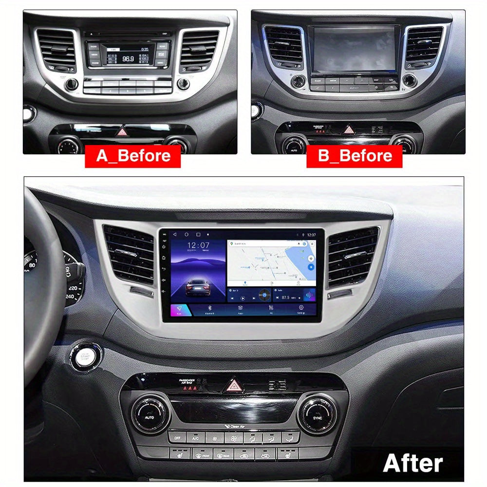 Radio Fascia for HYUNDAI TUCSON 2015-2018 Left Hand Drive Dashboard Dash Trim Kit Frame Stereo Panel