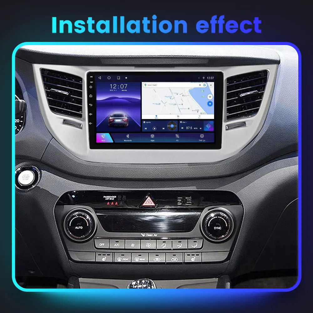 Radio Fascia for HYUNDAI TUCSON 2015-2018 Left Hand Drive Dashboard Dash Trim Kit Frame Stereo Panel