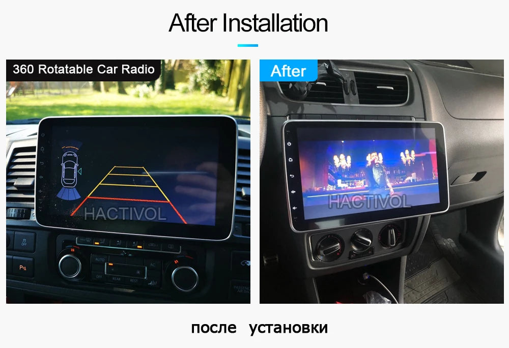 Вращающийся автомобильный мультимедийный проигрыватель 16/32G 4-ядерный стерео для Android 10 с экраном на 360 градусов вверх-вниз GPS WiFi радиоплеер