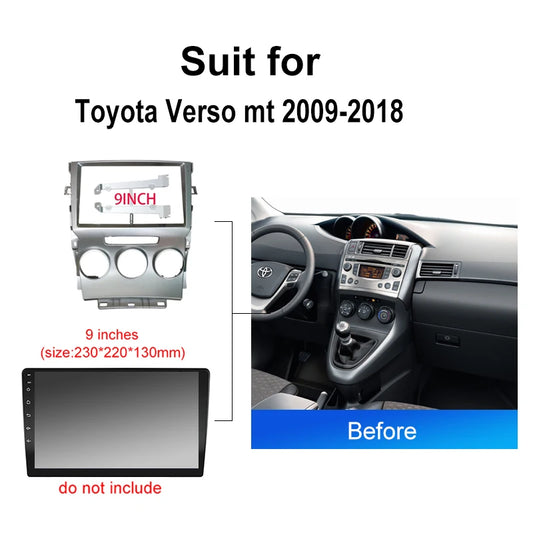 Car Radio For Toyota Verso mt 2009 2018 Android 2 Din dvd gps Stereo Mounting Bezel Faceplate Frame Kit