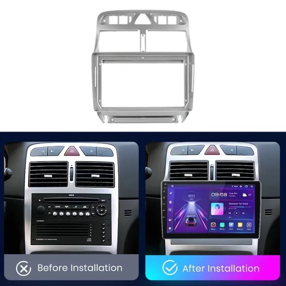 9 inch Car DVD Frame Audio Dashboard Trim Kit Panel Radio Large Screen Car Multimedia Player For Peugeot 307 307CC 2002-2013