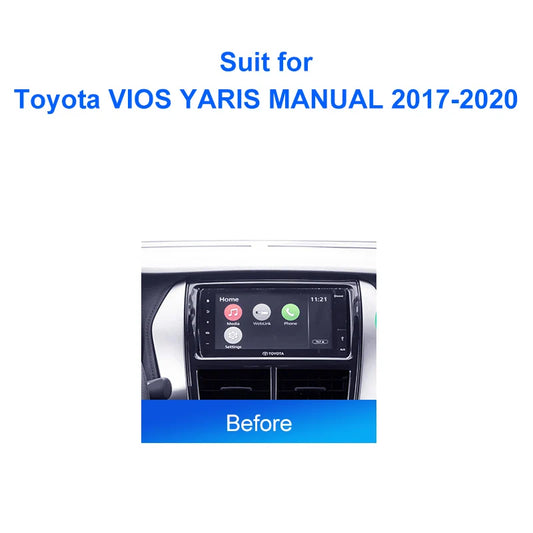 Car Radio For Toyota VIOS YARIS MANUAL 2017 2020 Android 2 Din dvd gps Stereo Mounting Bezel Faceplate Frame Kit