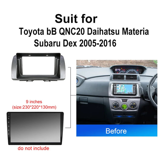 Car Radio For Toyota bB QNC20 Daihatsu Materia Subaru Dex 2005-2016 Android 2 Din dvd gps Stereo Mounting Bezel Faceplate Frame Kit