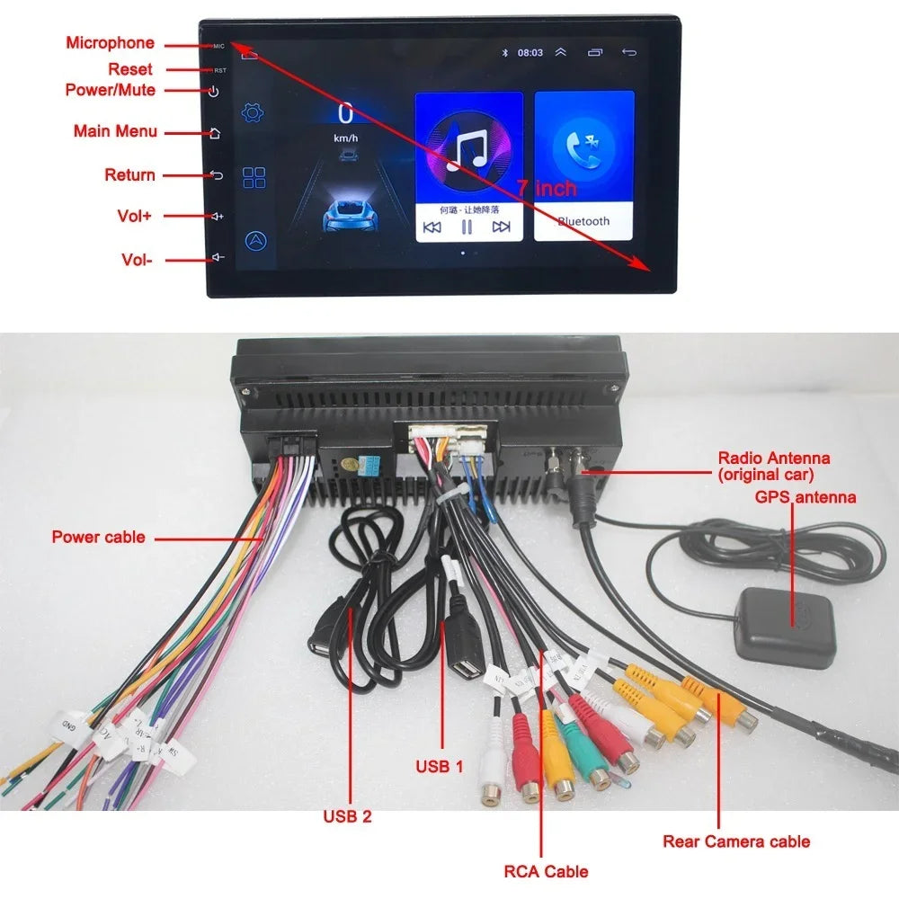 Radio de coche Android 2 DIN, 7, 9 y 10 pulgadas, estéreo, GPS, WIFI, Bluetooth, CarPlay, para Toyota, Volkswagen, Hyundai, Kia, Nissan, Honda y Lada.