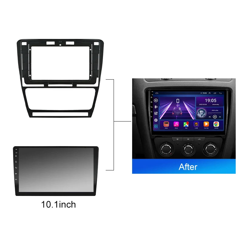 2 Din Car Radio Fascia frame for Skoda Octavia 2 A5 2008 2013 car Radio Panel Dash Kit Installation Frame Trim Bezel