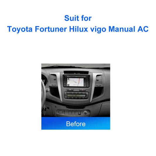 Car Radio For Toyota Fortuner Hilux vigo Manual AC 2007 2015 Android 2 Din dvd gps Stereo Mounting Bezel Faceplate Frame Kit