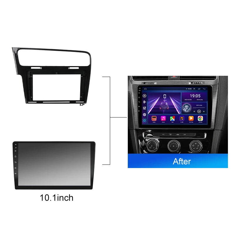 2 Din Car Radio Fascia frame for Volkswagen Golf 7 LHD 2012 car Radio Panel Dash Kit Installation Frame Trim Bezel