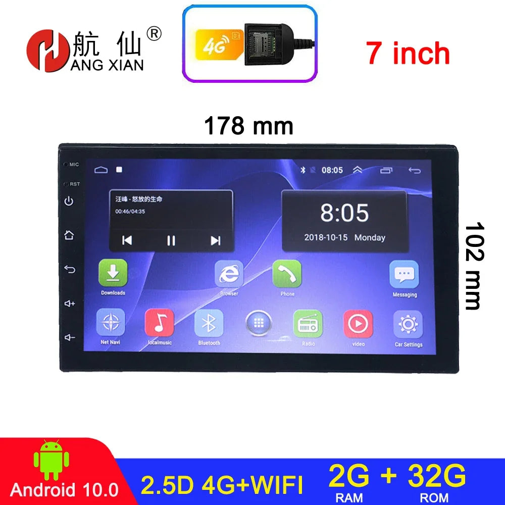 Radio de coche Android 2 DIN, 7, 9 y 10 pulgadas, estéreo, GPS, WIFI, Bluetooth, CarPlay, para Toyota, Volkswagen, Hyundai, Kia, Nissan, Honda y Lada.