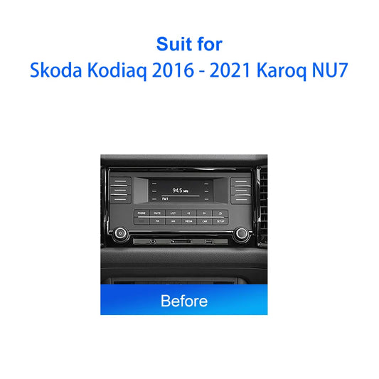 Car Radio For Skoda Kodiaq 2016 - 2021 Karoq NU7 2017 - 2021 Android 2 Din Stereo Mounting Bezel Faceplate Frame Kit