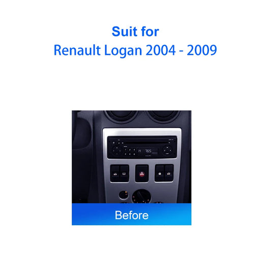 Android car audio radio frame fascia for Renault Logan 2004 2009 2din dash mount Fascia Stereo Panel Frame