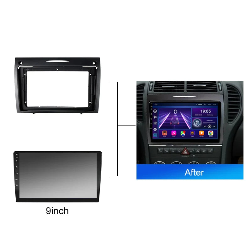 2 Din Car Radio Fascia frame for Mercedes Benz SLK class R171 SLK200 SLK280 SLK300 2000-2011 car Radio Panel Dash Kit Installation Frame Trim Bezel