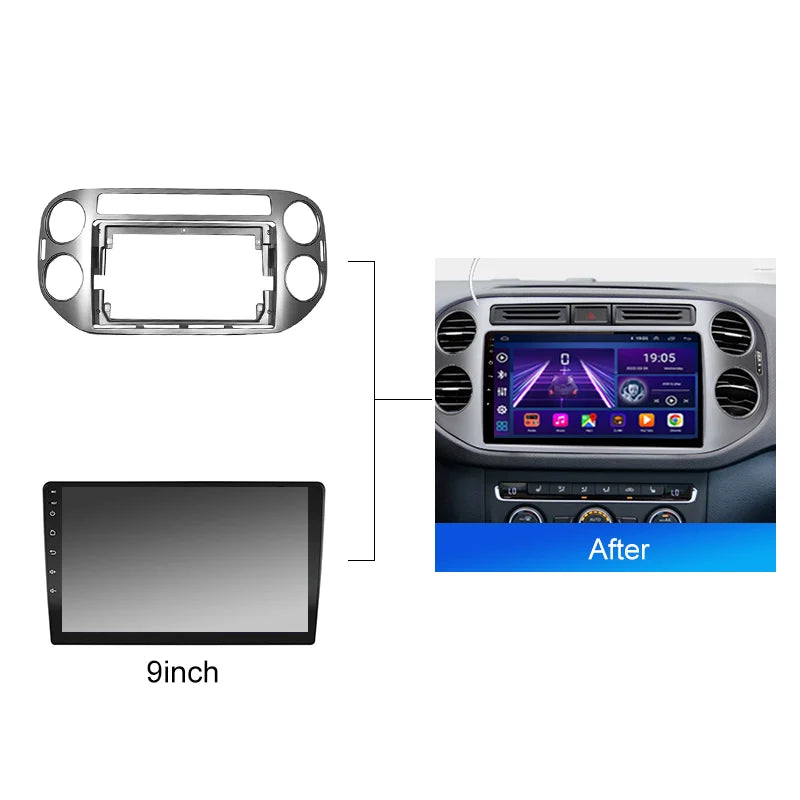 2 DIN Car Radio For Volkswagen Tiguan 1 NF 2006 - 2016 Android 2 Din dvd gps Stereo Mounting Bezel Faceplate Frame Kit