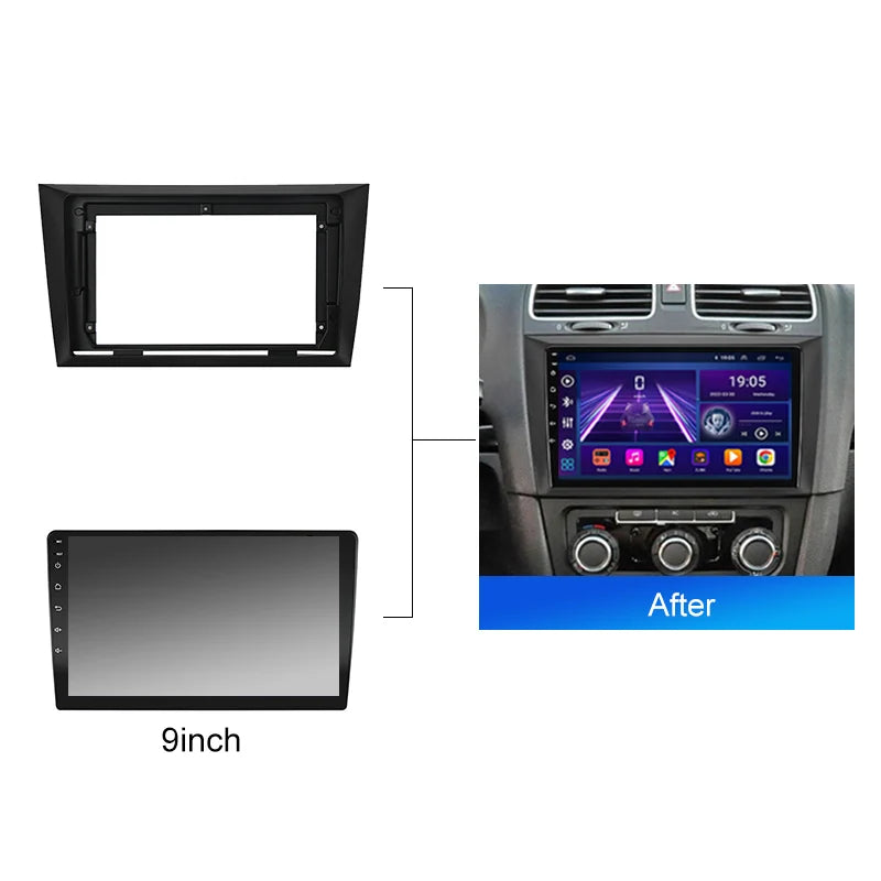 2 DIN Car Radio For Volkswagen VW Golf 6 2008-2016 Android 2 Din dvd gps Stereo Mounting Bezel Faceplate Frame Kit