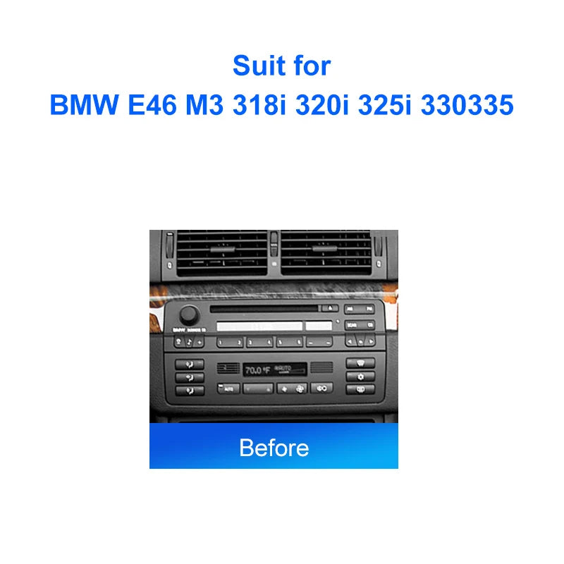 2 DIN Car Radio For BMW E46 M3 318i 320i 325i 330 335 Android 2 Din dvd gps Stereo Mounting Bezel Faceplate Frame Kit