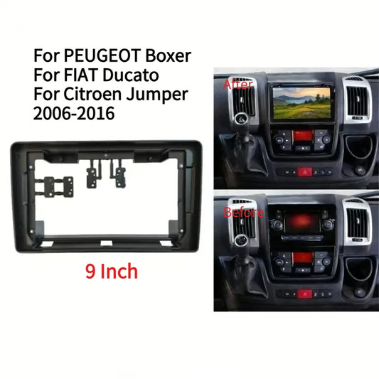 Car Frame For PEUGEOT Boxer For FIAT Ducato For Citroen Jumper 2006-2016 9INCH Auto Radio GPS Navigation Fascia Bezel Faceplate
