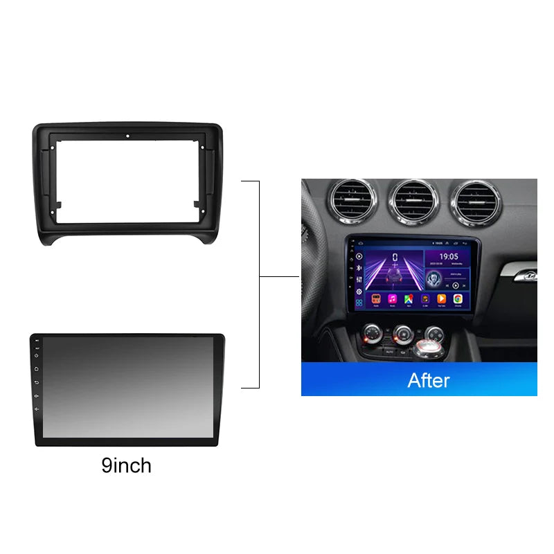 2 DIN Car Radio For Audi TT 2 8J 2006-2014 Android 2 Din dvd gps Stereo Mounting Bezel Faceplate Frame Kit