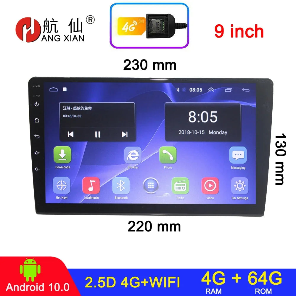 Radio de coche Android 2 DIN, 7, 9 y 10 pulgadas, estéreo, GPS, WIFI, Bluetooth, CarPlay, para Toyota, Volkswagen, Hyundai, Kia, Nissan, Honda y Lada.