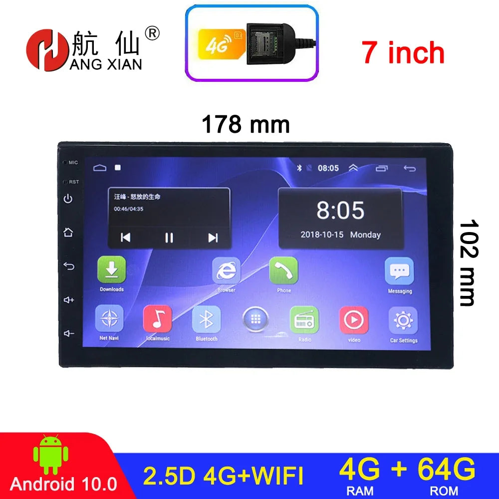 Radio de coche Android 2 DIN, 7, 9 y 10 pulgadas, estéreo, GPS, WIFI, Bluetooth, CarPlay, para Toyota, Volkswagen, Hyundai, Kia, Nissan, Honda y Lada.
