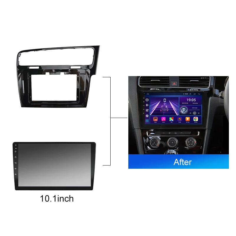 2 DIN Car Radio For vw volkswagen golf 7 2013 2015 RHD Android 2 Din dvd gps Stereo Mounting Bezel Faceplate Frame Kit