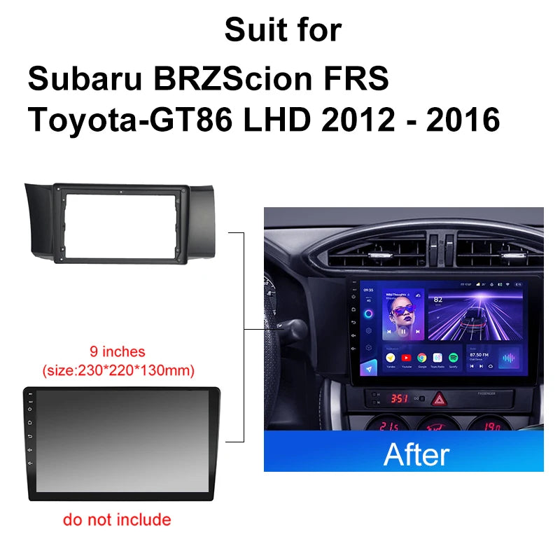 Car Radio For Subaru BRZScion FRS Toyota GT86 2012 2016 Android 2 Din dvd gps Stereo Mounting Bezel Faceplate Frame Kit