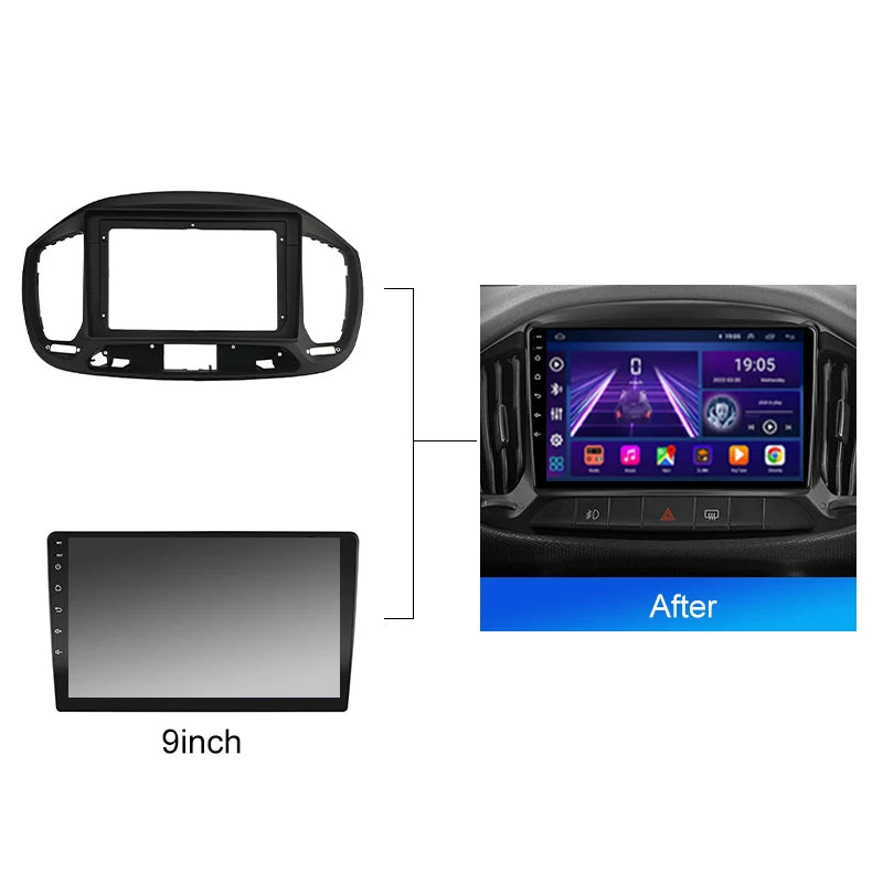 2 DIN Android Radio Frame For Fiat Uno 2014 2019 2020 9 inch 2DIN Fascia Stereo Panel Frame