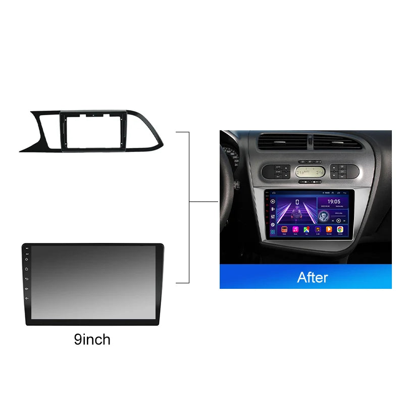 2 DIN Car Radio For Seat Leon 3 2012 - 2020 Android 2 Din dvd gps Stereo Mounting Bezel Faceplate Frame Kit