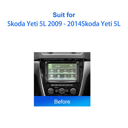 2 Din Car Radio Fascia frame for Skoda Yeti 5L 2009 2014 car Radio Panel Dash Kit Installation Frame Trim Bezel