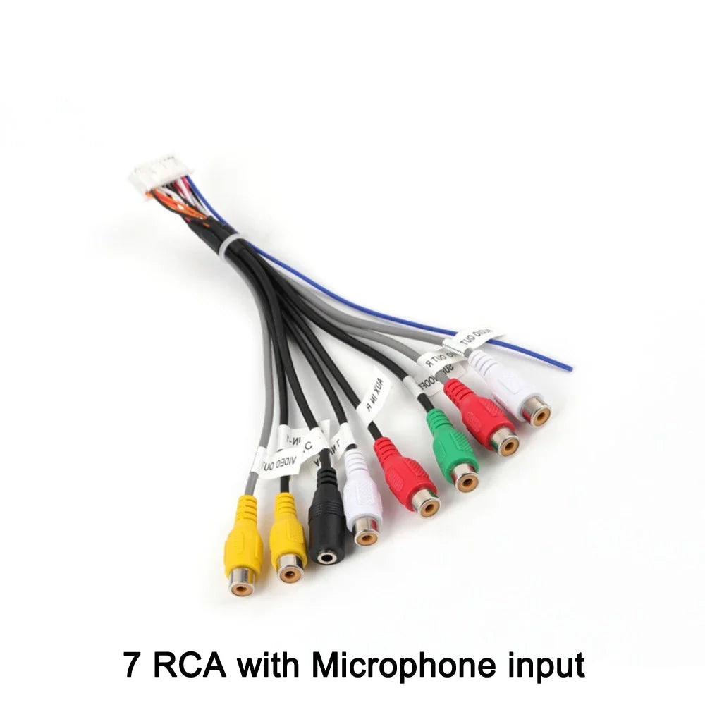 20 P car radio cable Car Stereo Plug Radio RCA Output AUX Wire Harness Wiring Connector Adaptor subwoofer cable 4G SIM card slot