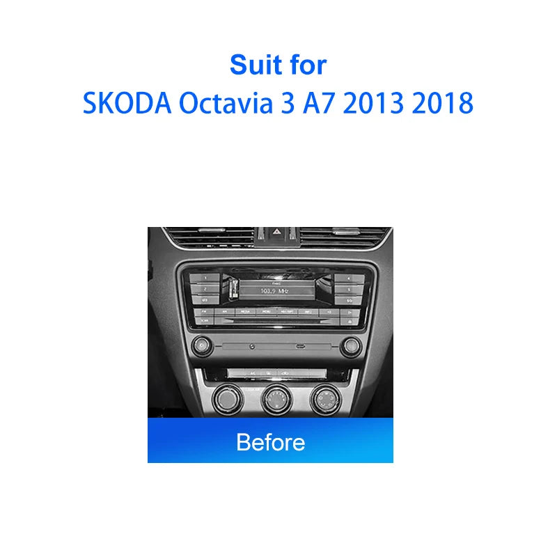 2Din Car Radio Fascia frame for SKODA Octavia 3 A7 2013 2018 car Radio Panel Dash Kit Installation Frame Trim Bezel