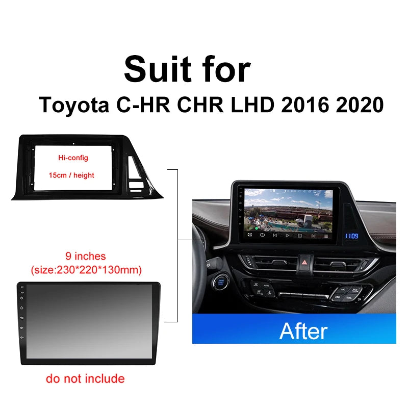 Car Radio For Toyota CHR C-HR 2016 LHD Android 2 Din dvd gps Stereo Mounting Bezel Faceplate Frame Kit