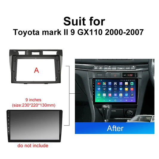 Car Radio For Toyota mark II 9 GX110 2000 2007 Android 2 Din dvd gps Stereo Mounting Bezel Faceplate Frame Kit