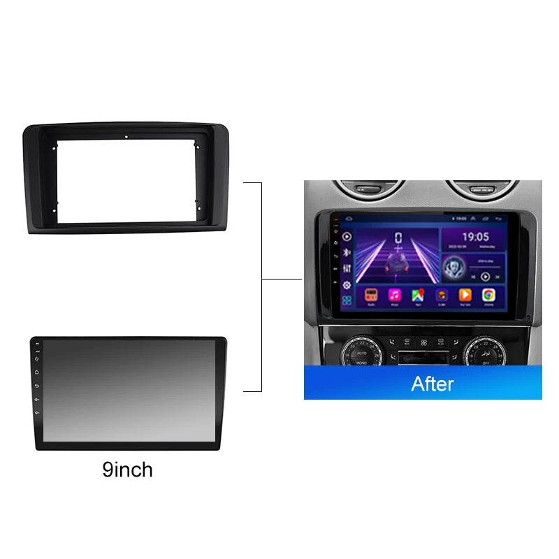 Car Radio For Mercedes Benz ML CLASS W164 ML350-ML500 2005-2012 Android 2 Din Stereo Mounting Bezel Faceplate Frame Kit