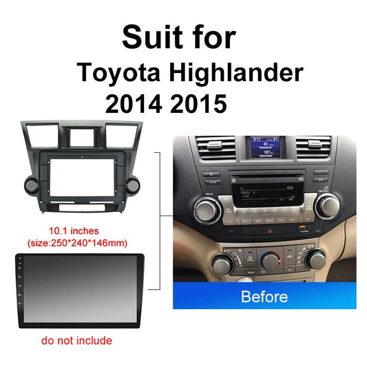 Car Radio For TOYOTA Highlander 2008-2014 Android 2 Din dvd gps Stereo Mounting Bezel Faceplate Frame Kit