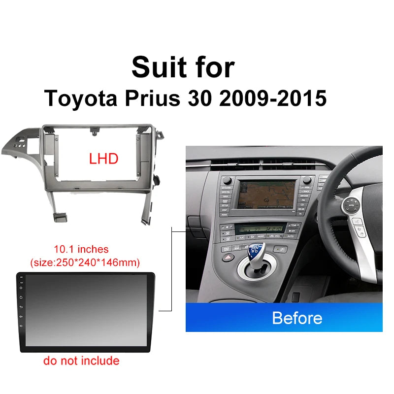 Car Radio For Toyota Prius 30 2009 2015 Android 2 Din dvd gps Stereo Mounting Bezel Faceplate Frame Kit