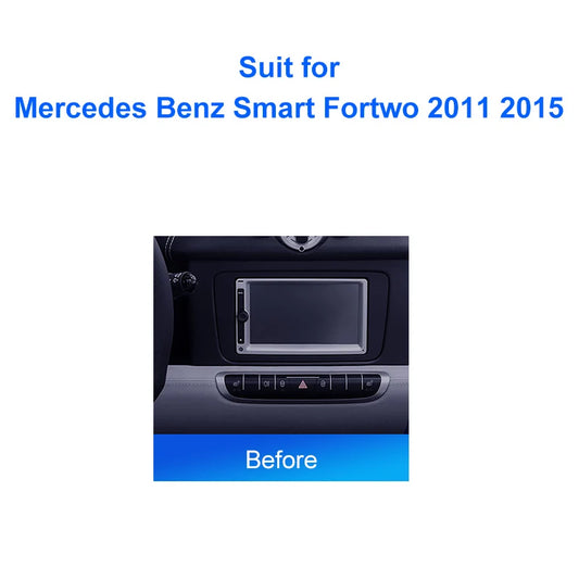 2 DIN Car Radio For Mercedes Benz Smart Fortwo 2011 2015 Android 2 Din dvd gps Stereo Mounting Bezel Faceplate Frame Kit