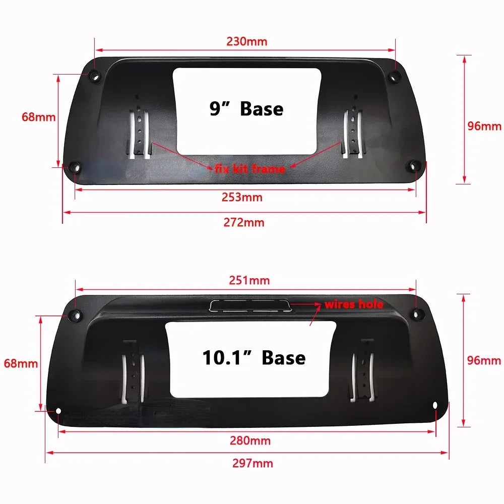 Marco de radio 2 DIN de 9/10" para coche antiguo, camión, caravana, autocaravana, estéreo, panel de instrumentos doble DIN, marco universal para radio de coche.