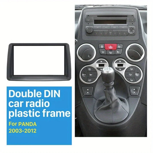 Double 2 Din Fascia for FIAT Panda (169) 2003-2012: Radio CD DVD Stereo Panel Dash Mount Installation Trim Kit Frame Plate Bezel