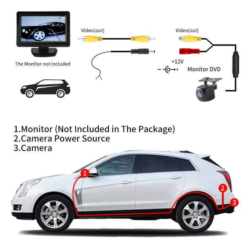 Cámara de visión trasera para coche AHD, monitor de vídeo HD para aparcamiento en reversa, lente de visión nocturna impermeable, cable de 6 m para radio de coche Android Mp5.