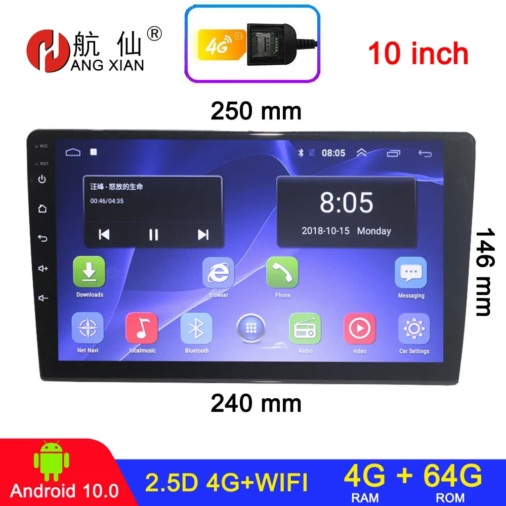 Radio de coche Android 2 DIN, 7, 9 y 10 pulgadas, estéreo, GPS, WIFI, Bluetooth, CarPlay, para Toyota, Volkswagen, Hyundai, Kia, Nissan, Honda y Lada.