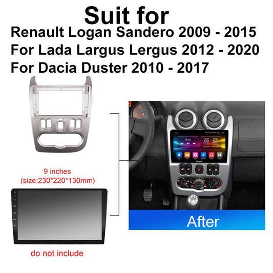 2 DIN Car Radio For Renault Logan Sandero 2009-2015 Android 2 Din dvd gps Stereo Mounting Bezel Faceplate Frame Kit