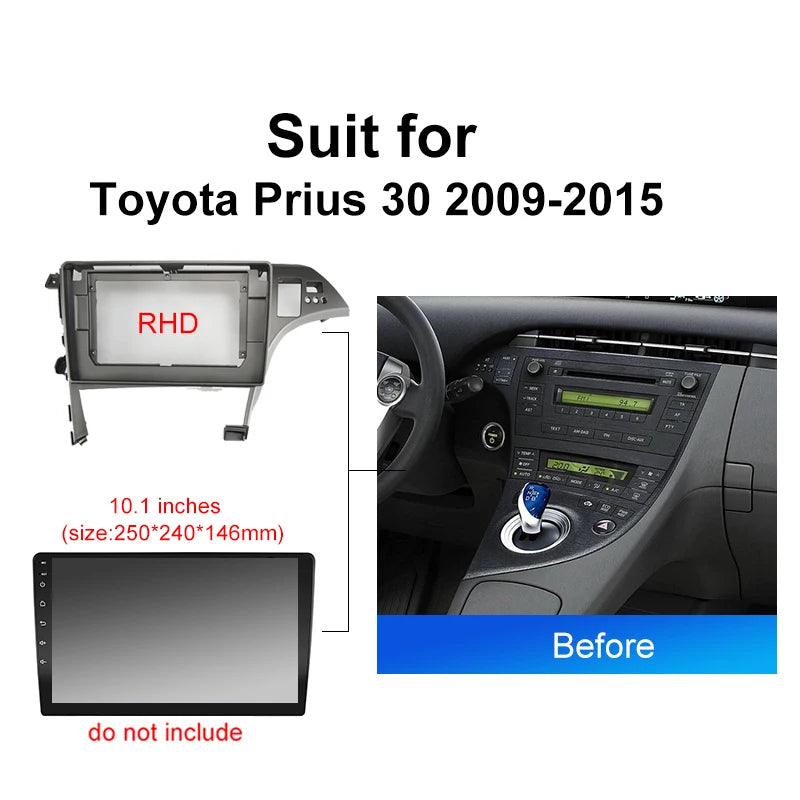Car Radio For Toyota Prius 30 2009 2015 Android 2 Din dvd gps Stereo Mounting Bezel Faceplate Frame Kit